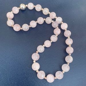 Rose Quartz Necklace, 925 Silver, Italy